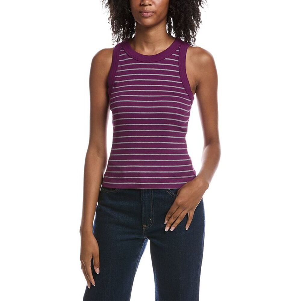 Michael Stars Womens Gina Ringer Tank Top, Purple